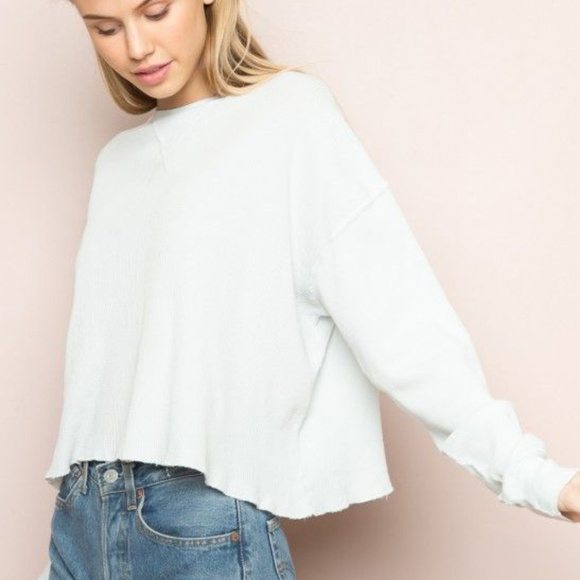 Brandy Melville Tops - Brandy Melville Laila White Thermal Waffle Top OS